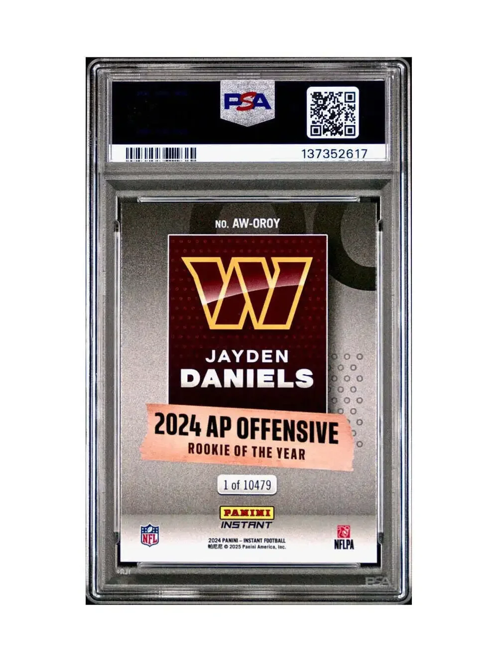 Jayden Daniels 2024 Panini NFL AP Offensive Rookie of the Year Commanders PSA 10
